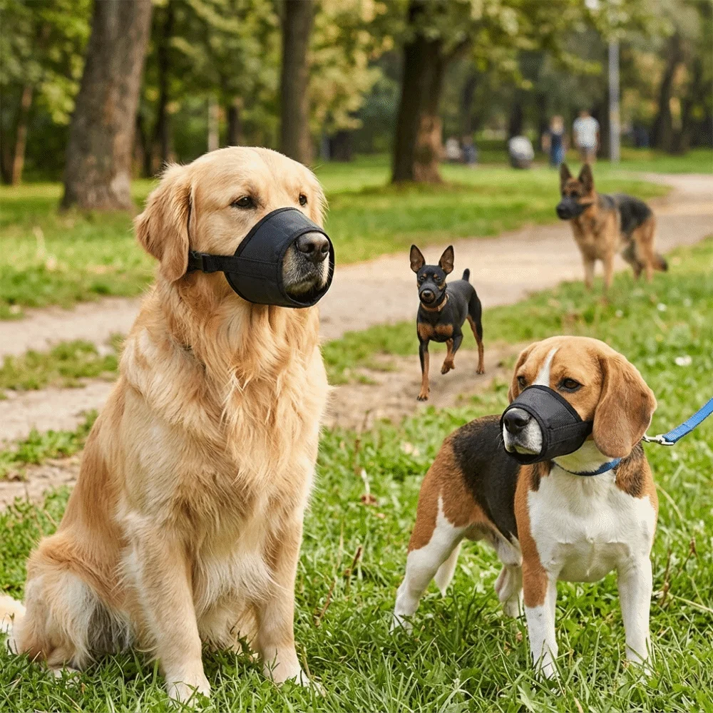 Secure Fasten Adjustable Dog Muzzle Black Short Snout Dog Bark Stopper Waterproof Drinkable Pet Muzzle Pet Training