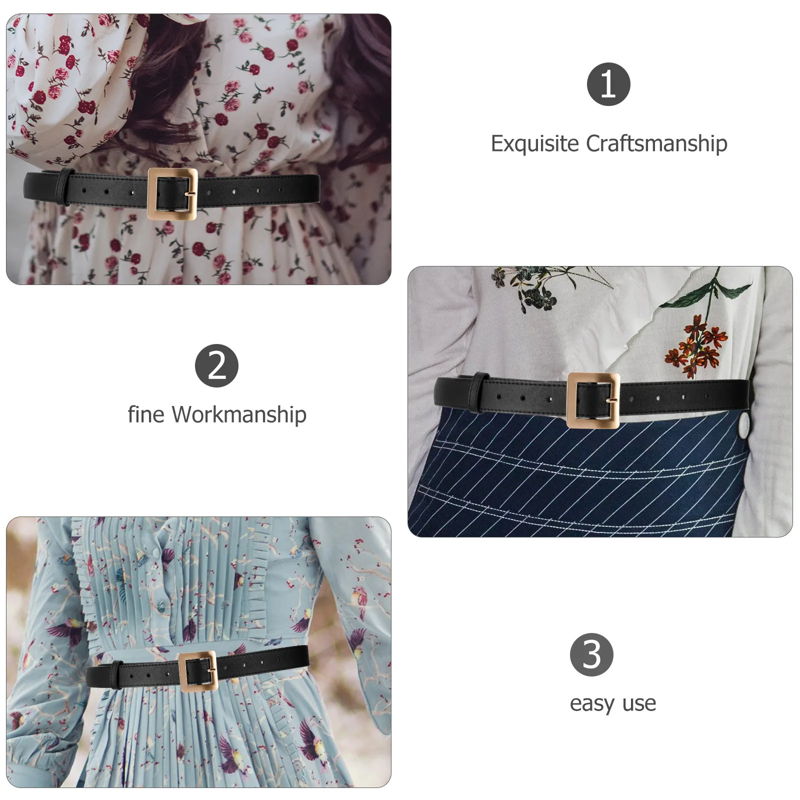 

Retro Gold D-shaped Buckle Belt Dress Pants Women Waistband Golden Wide Ladies Women's Belts