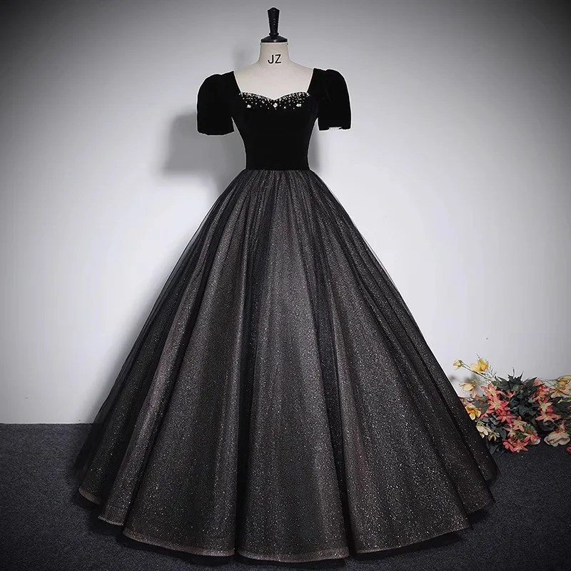 Black Quinceanera Dresses Beading Crystals Party Dress Ball Gown Shinny Prom Dress Noble Robe De Bal Vestidos New for Women