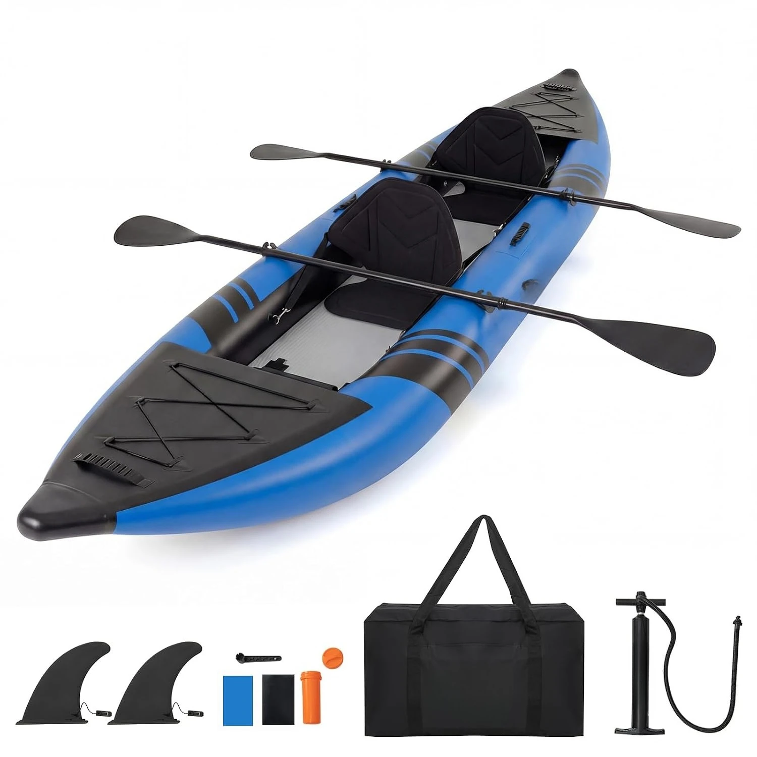 Tandem Inflatable Kayak, 12.5FT 2-Person Kayak Set for Adults, Customized