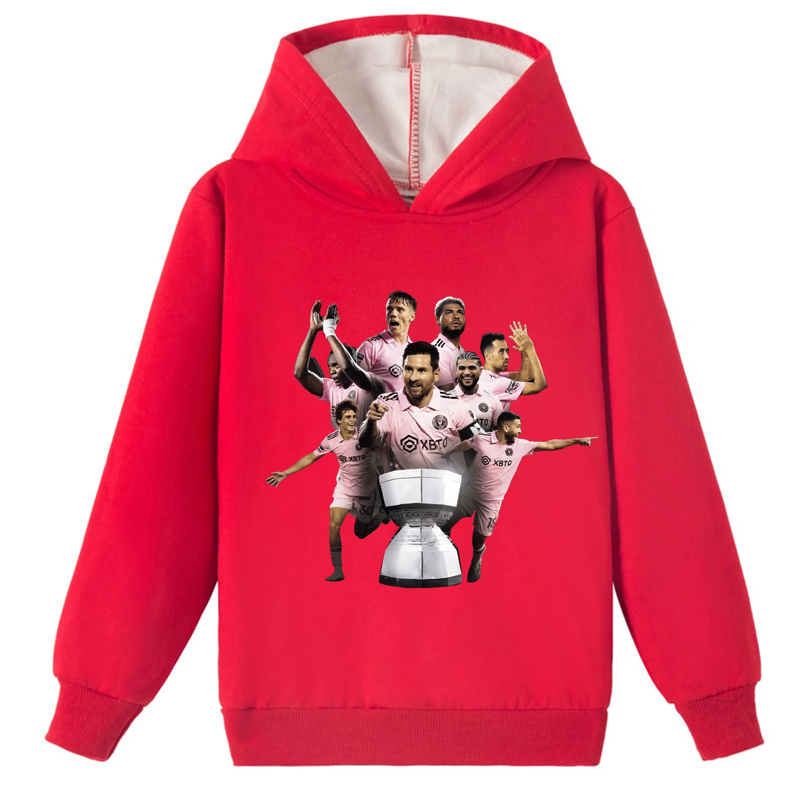 Unisex Kids Thick Winter Tops Brushed Sweatshirt,M-messi Fleece Pullover Hoodies for Children(2-14Y)