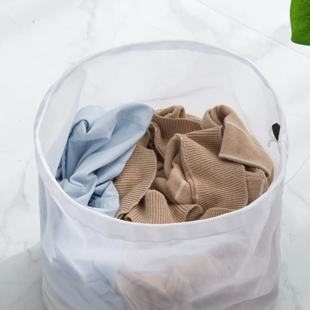 

2Pcs Polyester Mesh Clothes Washing Bags Drawstring Laundry Bag for Travel Camping Underwear Socks Washer Storage Solution Large