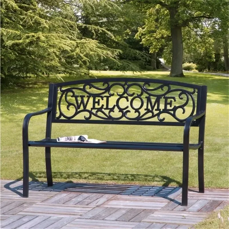 for Balcony Aluminum Park Chair Outdoor Square Chair Courtyard Bench Garden Public Bench
