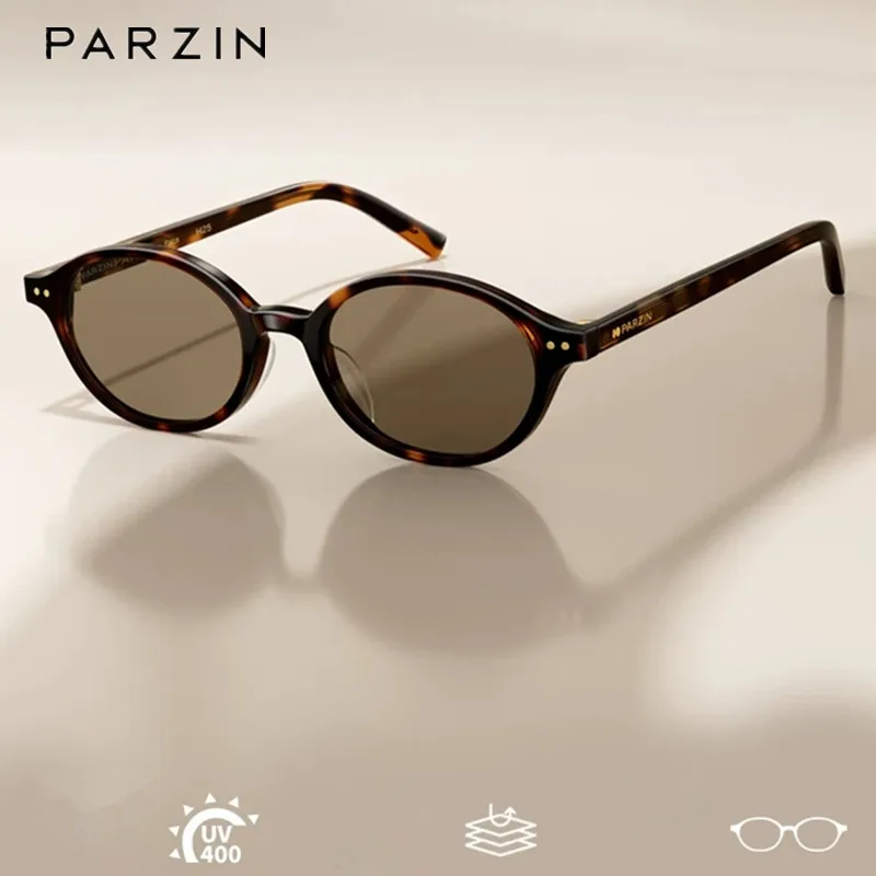 

PARZIN New Round Frame Sunglasses For Women Vintage Acetate Women And Men Sunglasses UV Protection Fashion 16002