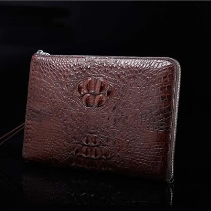 ourui new  selling rocodile  male  Hand bag  black  Hand caught men clutch bag  men crocodile bag