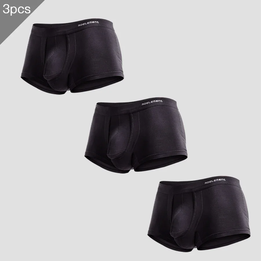 

Комплект из 3 мужских трусов с анатомическим разделением для интимных зон, поддерживающие мошонку, с охлаждающим эффектом, из ледяного шелка, с изогнутым плоским кроем.