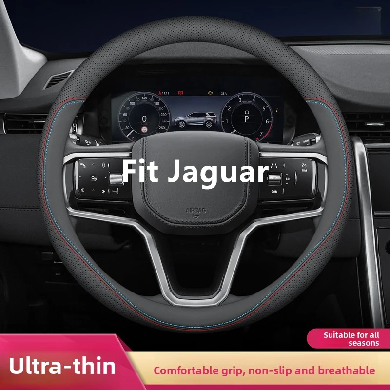 

Custom-Fit for Jaguar Steering Wheel Cover, Premium Leather Car Steering Wheel Cover , Non-Slip, Breathable, for Jaguar