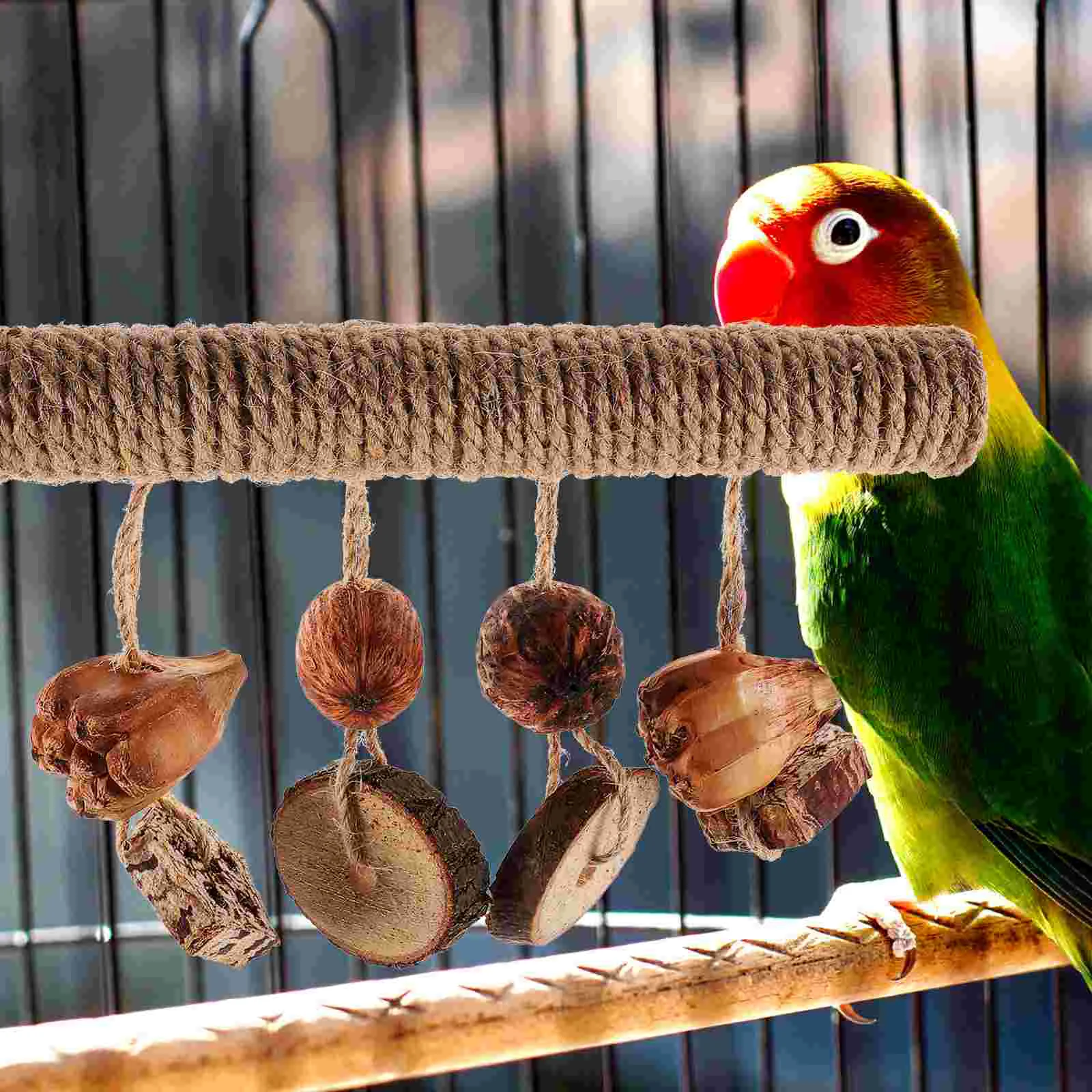 Perchas para pájaros de juguete para loros, juguetes para periquitos, jaula para cacatúas, soportes naturales para loros de madera