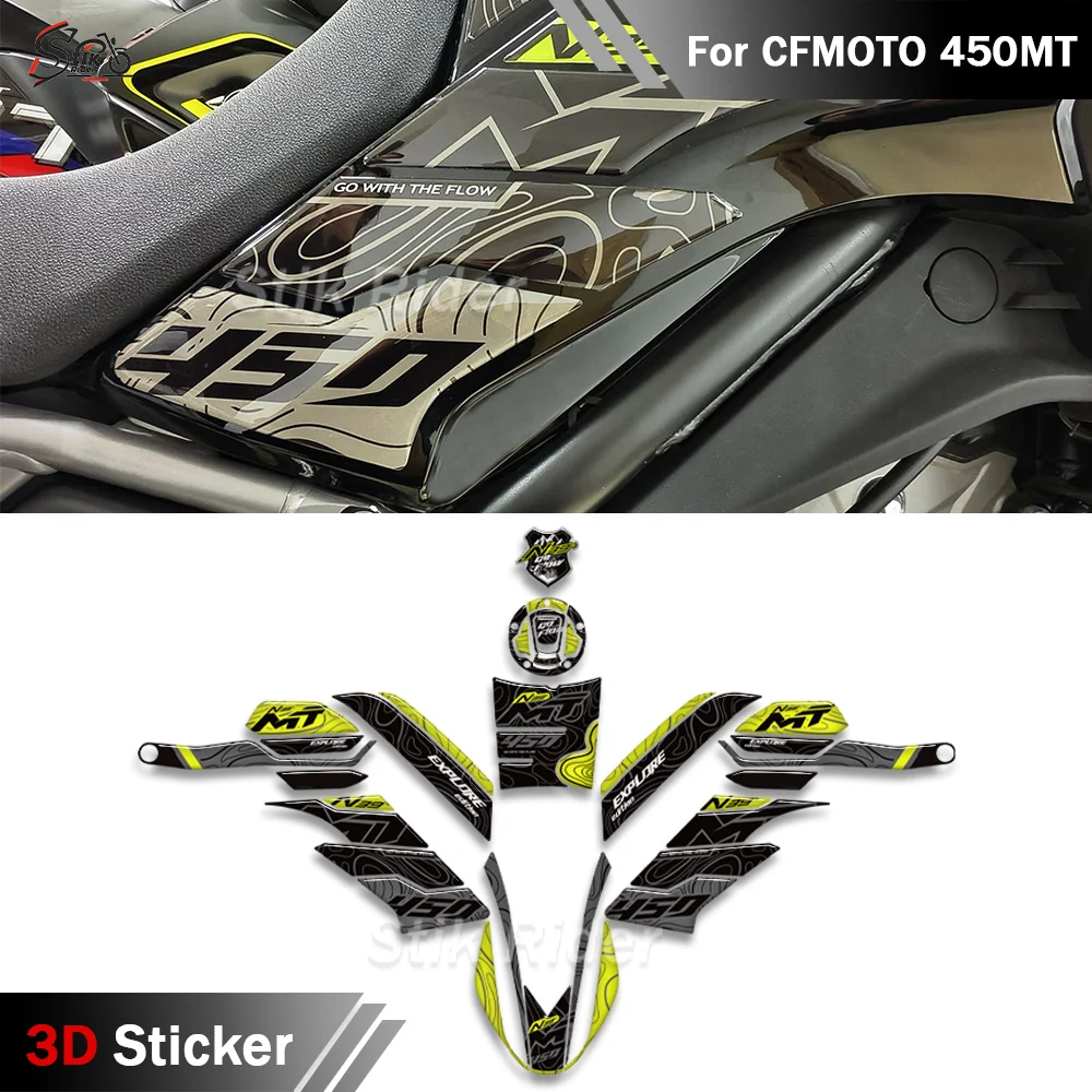 

450MT Motorcycle Tank Pad 3D Stickers For CFMOTO CF MOTO 450 MT Adventure Grips Knee Fairing Fender Protector Decals Kit