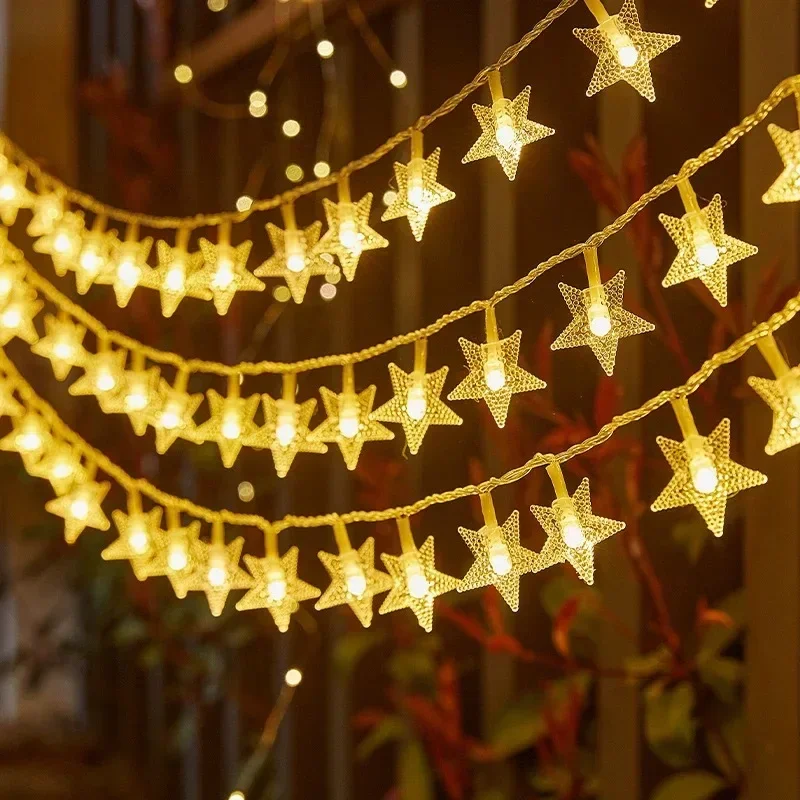 10/20/40/80 LED Star Light String Twinkle Garlands Battery Powered Christmas Lamp Holiday Party Wedding Decorative Fairy Lights