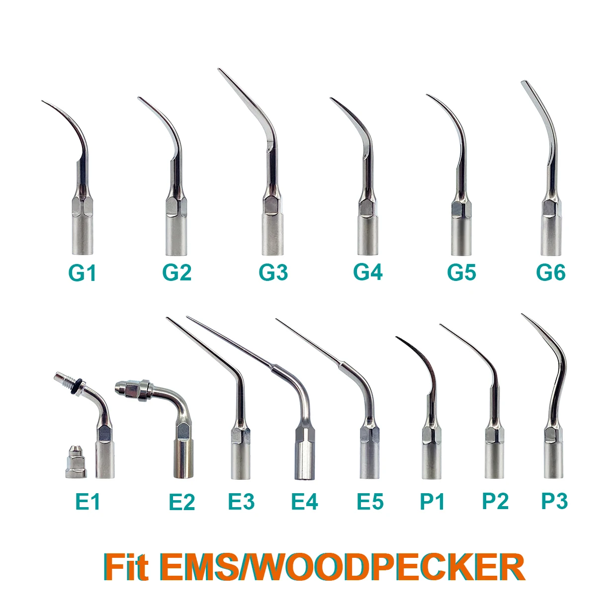 Dental Ultrasonic Scaler, Escalando Dicas, Handpiece Fit EMS Woodpecker, UDS, P1, 10 pcs