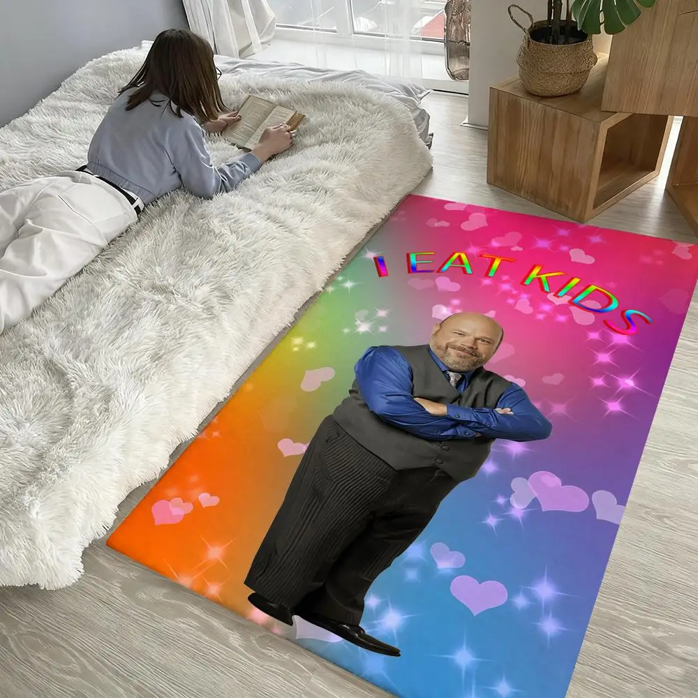 

funny i eat kids cool Floor Mat Soft Thickened Non-Slip Door Mat for Living Room Home Decor Flannel Rugs