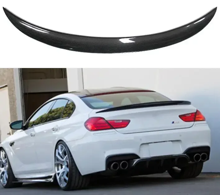 REAL CARBON FIBER REAR WING TRUNK LIP TAIL WITH FLAP SPOILER FOR BMW F06 F12 F13 M6 640i 650i 2012-2018 P STYLE