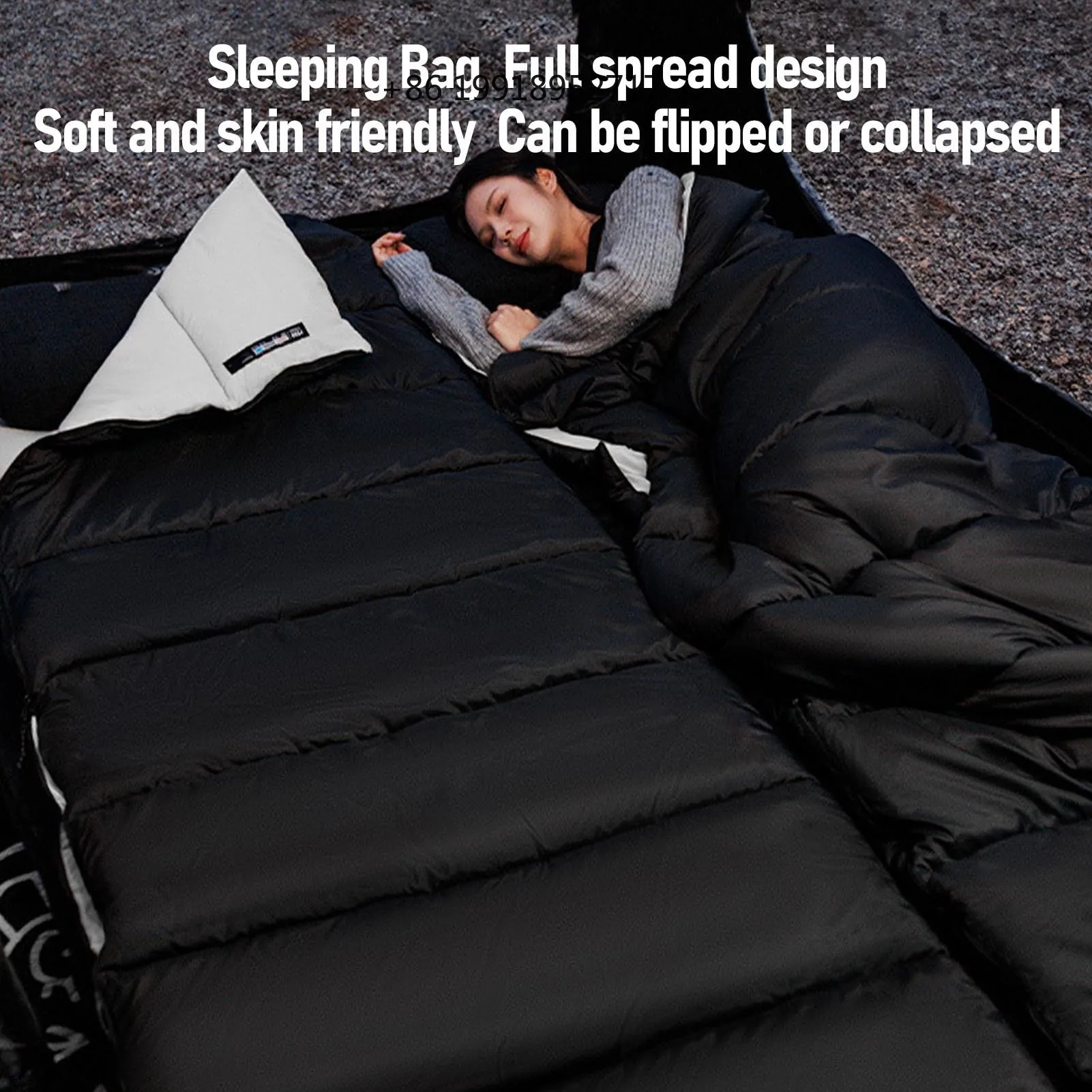 Outdoor Sleeping Bag Pinch  Connectable Skin Friendly Down Fill Breathable Sleeping Bag Polyester for Hiking JJ26
