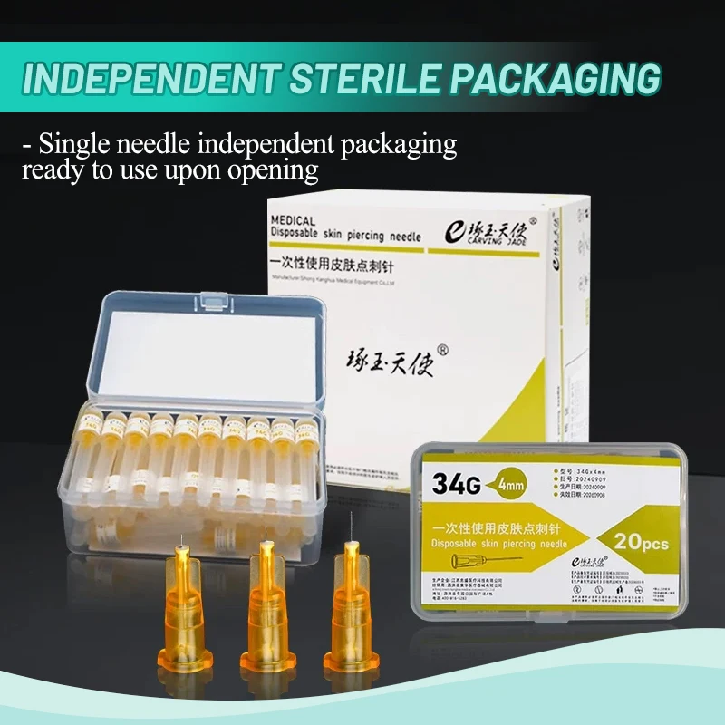 34G 1.5mm 4mm 100 Painless Small Needles Painless Beauty Ultra fine 30G 18G 25G 32G 34G Syringe Needle Tool