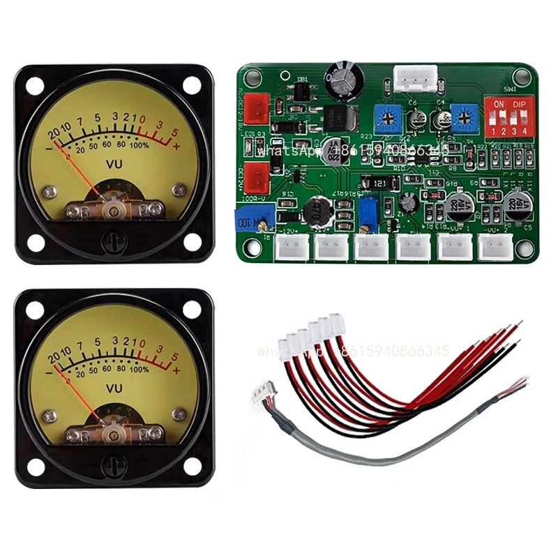 Level VU meter head plus pre-drive board set wire feeding backlight brightness can be adjusted for DIY amplifiers