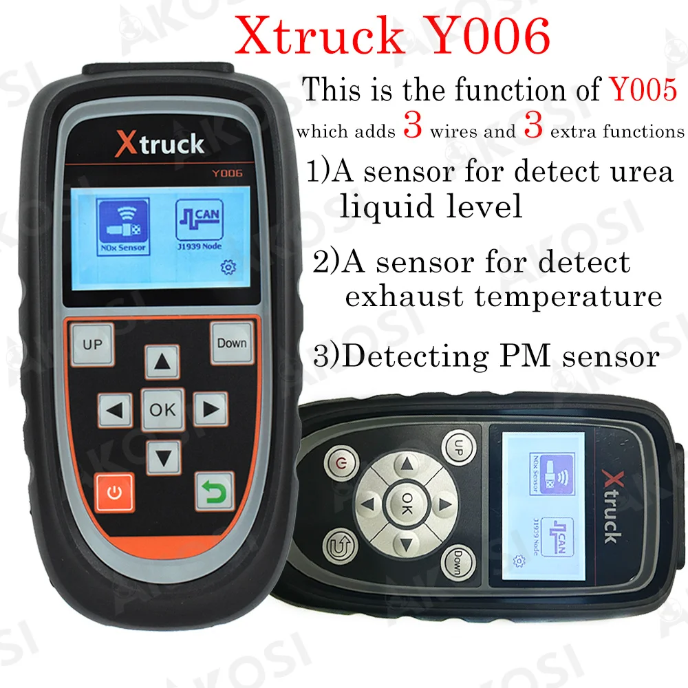 2023 New upgrade Xtruck Y005 Y006 Pump Nitrogen Oxide Sensor Truck Nitrogen Detector Test NOx PM Urea Level Exhaust Temperature