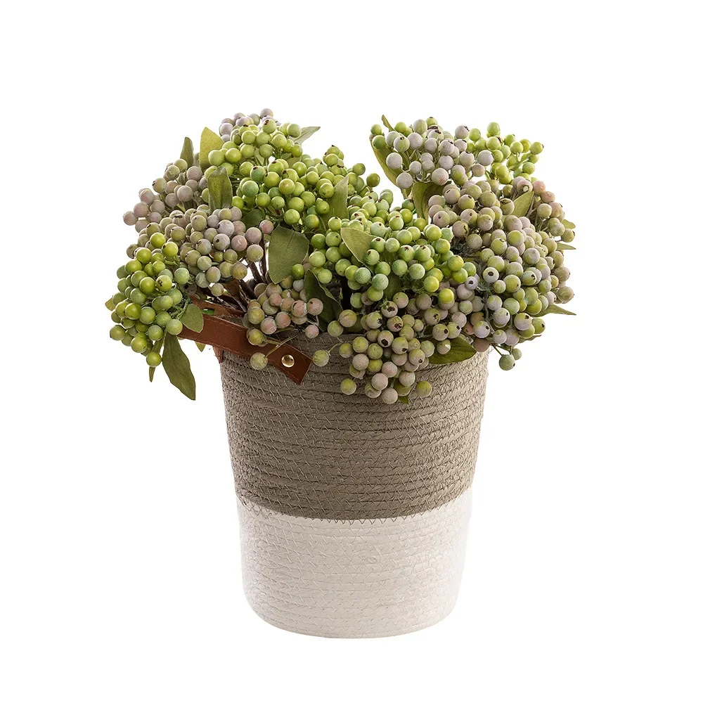 1pc Artificial Green Foam Berry Plants Branch for Christmas Decoration Berries Diy Home Wedding Bouquet Party Flower Arrangement