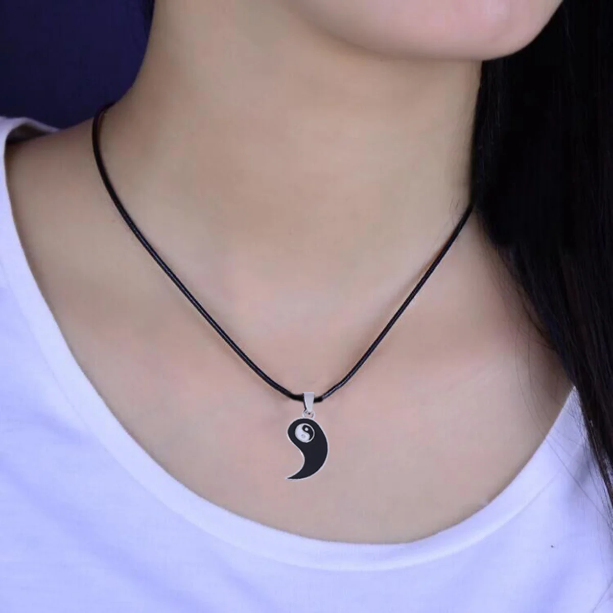 Friendship Necklace Necklaces Alloy Tai Chi Yin Yang Magnetic for Couple Lovers Bagua