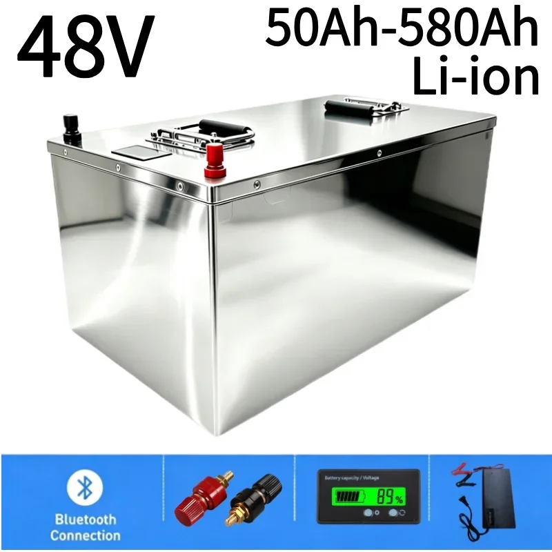 48V Deep Cycle Li-ion Battery 50Ah To 580Ah Built-in Smart BMS For Solar UPS Telecom Backup Power 10KW 18KW Inverter Home Energy