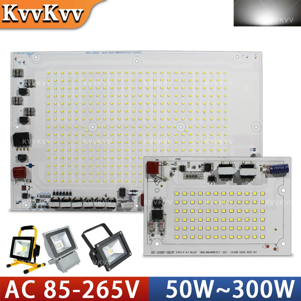 Chip LED de 220V, 300W, 200W, 100W, 50W, cuentas sin necesidad de controlador, accesorios de iluminación LED para reflectores, Panel de luces de techo, Chip Led DIY