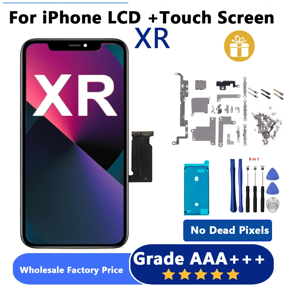 

Best Choice LCD for iPhone XR Display Screen With 3D Touch Digitizer Assembly No Dead Pixel Replacement Holder Metal+Tools