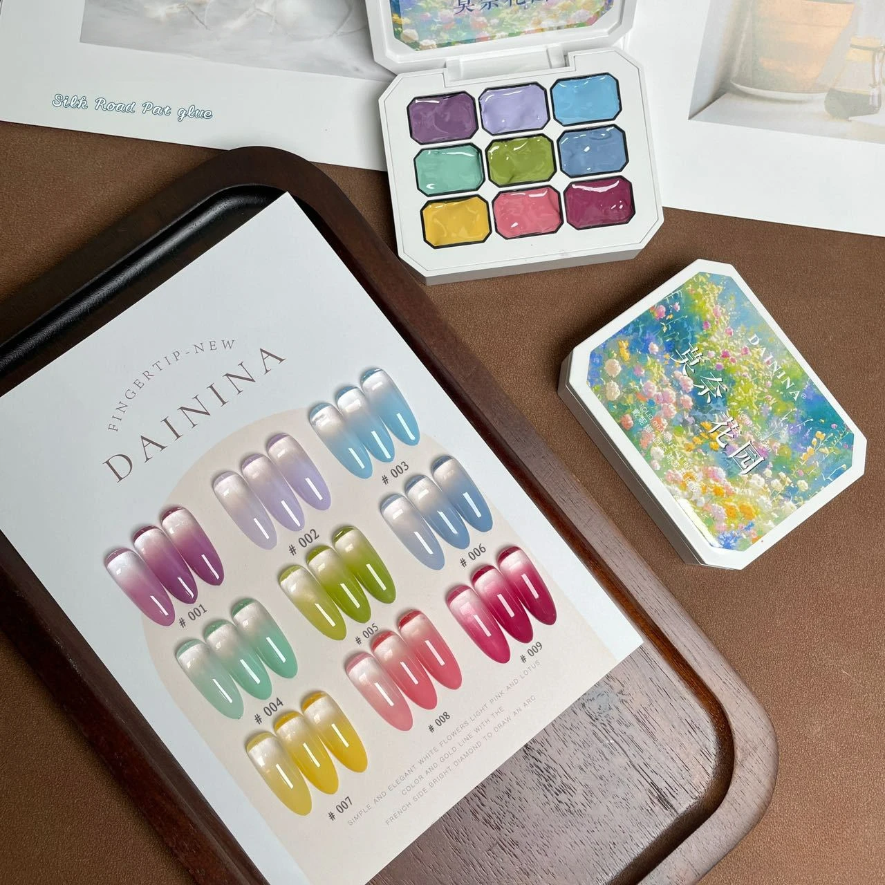 

9Colors 3D Modeling Aurora Oil Paint Gel Polish No Wipe Glue Art Design DIY Flowers Painted Carved Varnishes Nail Drawing Gel