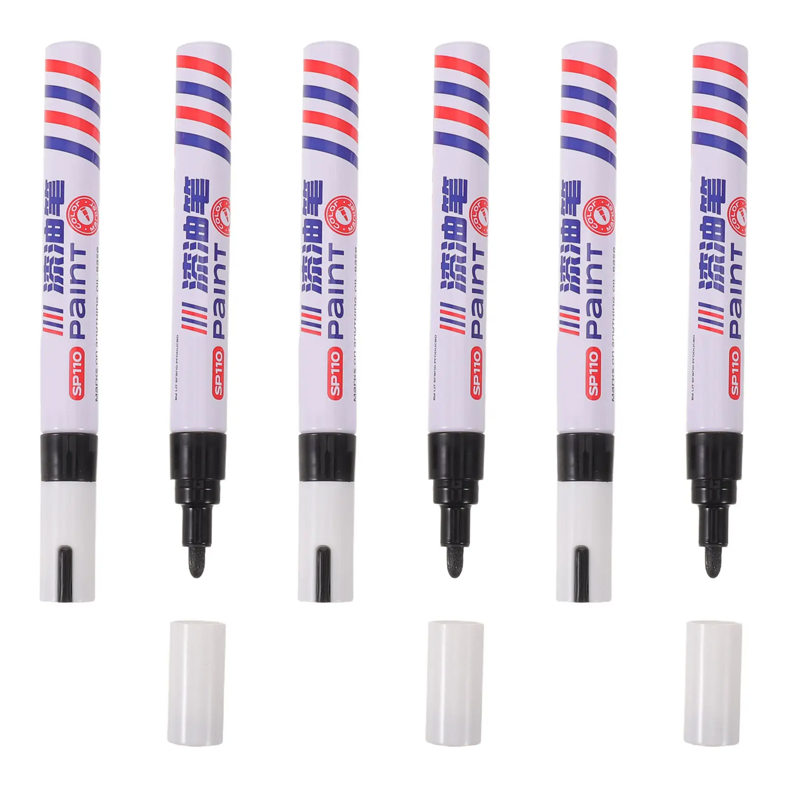 6Pcs Memorial Inscription Pen Waterproof Outdoor Stone Marker for Grave Headstone Gravestone Repair Restoring Faded Engravings