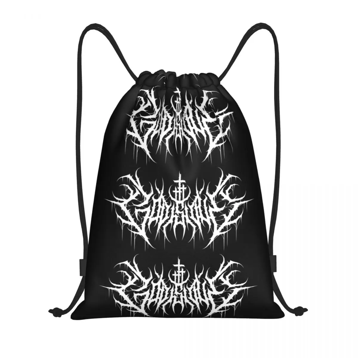 

God Is Love Death Metal Print Drawstring Backpack Sports Gym Bag for Men Women Heavy Rock Gift Training Sackpack