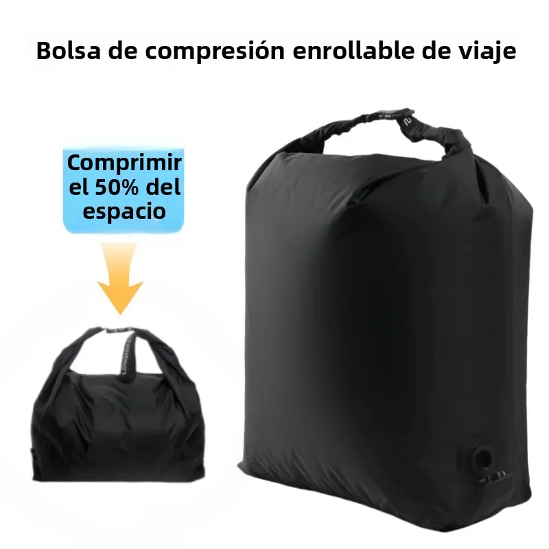 Bolsa de Compresión al Vacío Portátil e Impermeable, Diseño sin Bomba, Plegable, Gran Capacidad, para Ropa, Viajes, Camping y Almacenamiento