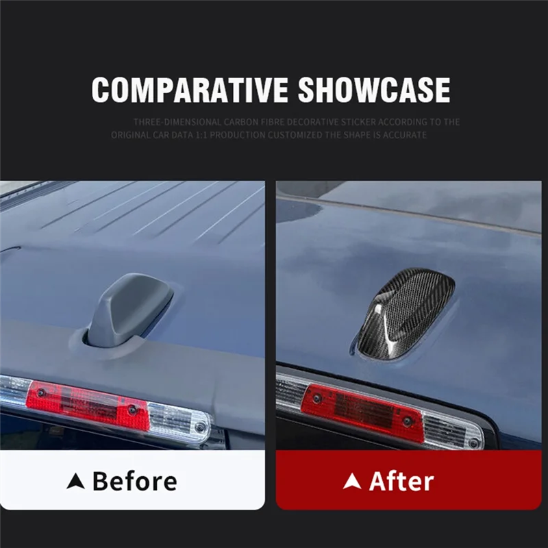 車のカーボンファイバー屋根ふかひれアンテナシェルトリムカバーダッジ Durango14-24 Ram 18-24 ジープグランドチェロキー 21-24