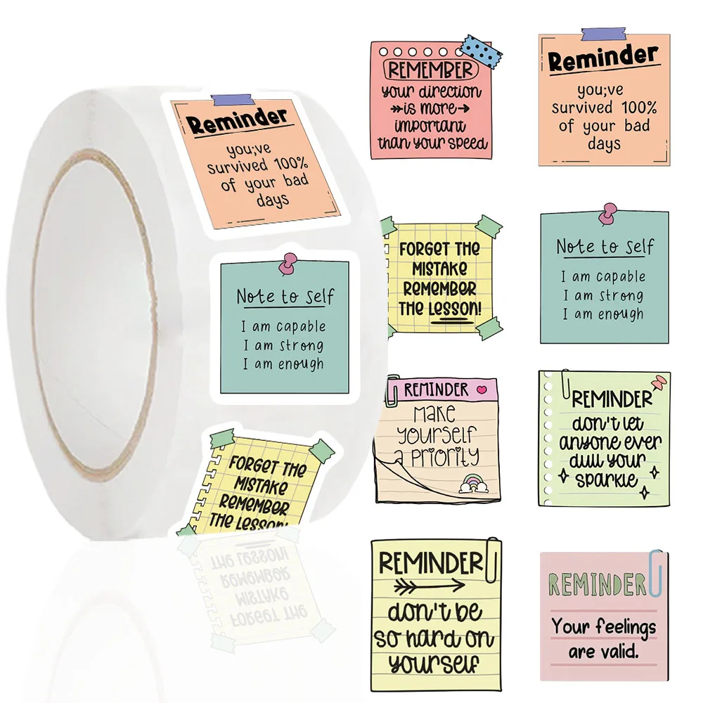 500Pcs Inspirational Motivational Stickers Roll Positive Quote Decals Funny Reward Encouragement Labels Children Reward Toy Gift