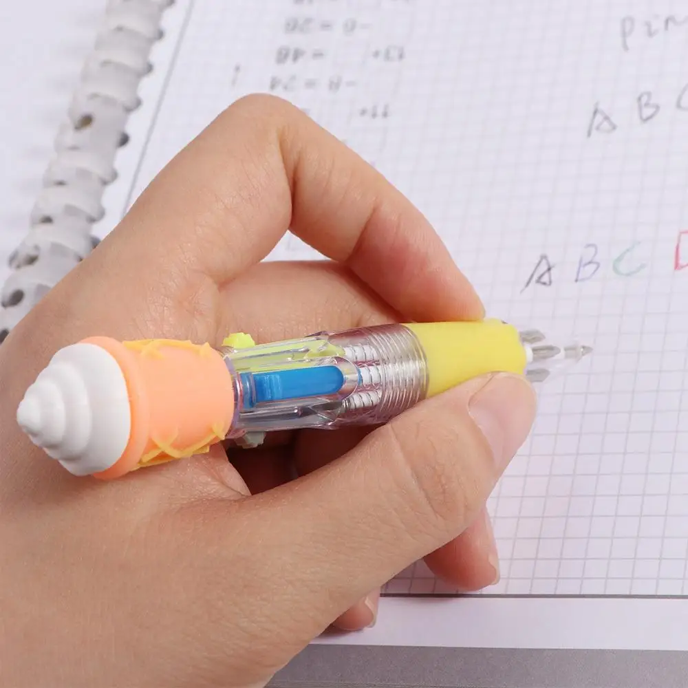 Kawaii Hamburger Cartoon 4-Color Pen Fries Cola Colorful Ink Gel Pen 0.7 MM Nib Cute Multicolored Pen Student