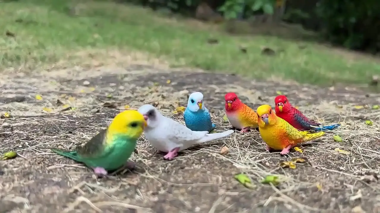 Simulation Parrot Miniature Landscape Ornament Parakeet Model Lawn Figurine Artificial Bird Home Decorative Figures Bird Decor