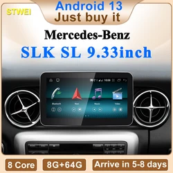 STWEI New Car Multimedia Wireless Android AUTO CarPlay 9.33inch Screen For Mercedes Benz SLK SL R172 R231 Car Video Players GPS