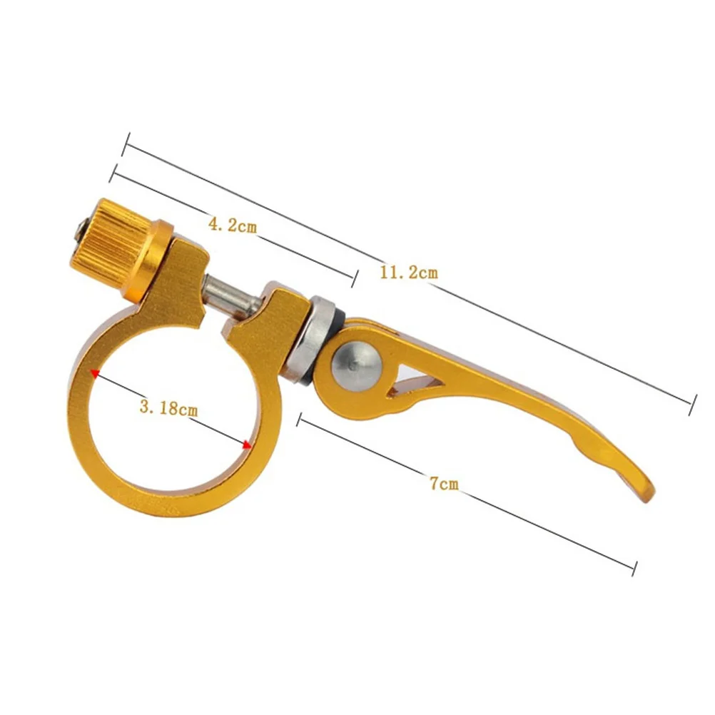 

4Pcs 31.8mm Aluminum Bike Seatpost Clamp Quick Release Easy Install for Fixedgear Road Bikes Black Yellow Silver Blue