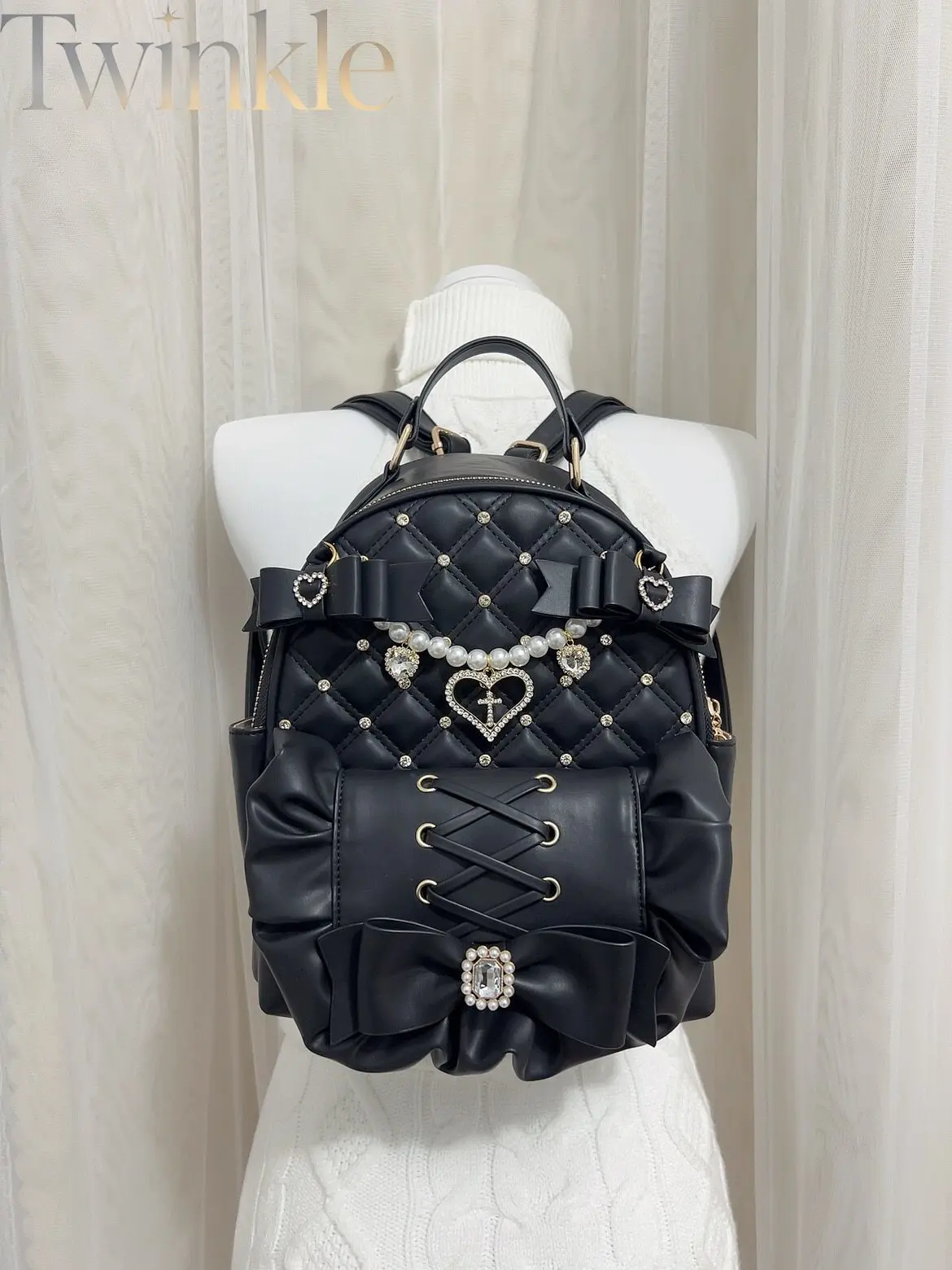 Women Backpack Rucksack Daypack School Bag Lolita Kawaii Cute Japanese Style Ribbon Candy JT Trorvi for Girls