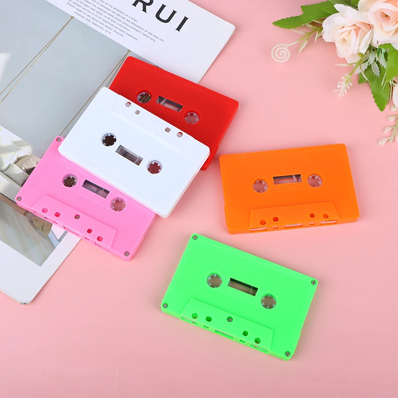 1 unidad de caja de cassette de audio de plástico magnético, vacía, de color liso, para grabación de audio, tipo bobina a bobina (sin núcleo de cassette)