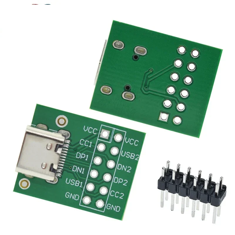 1/5/10/20PCS USB TYPE-C to DIP Connector Pinboard Test Board Solder Female Dip Pin Header Adapter