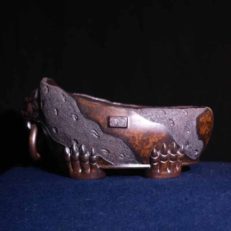 Purple sand flower pot firewood burning special-shaped oval bonsai pot handmade pot
