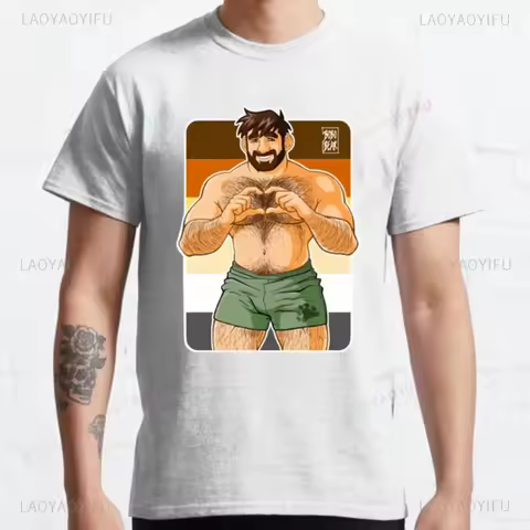 Funny ADAM I LOVE YOU BEAR PRIDE Cotton T Shirt Bobobear Bobo Bear Gay Bear Cartoon Graphic Tshirts Women Men Streetwear Tops