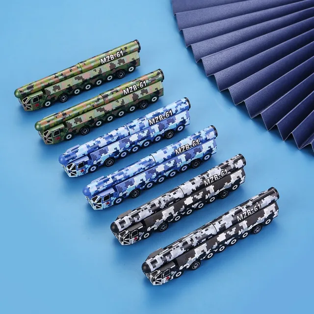New Creative Dongfeng 61 Intercontinental Missile Design Neutral Pen Cute Toy Gel Pen Simulation Model Stand Signature Pen 4