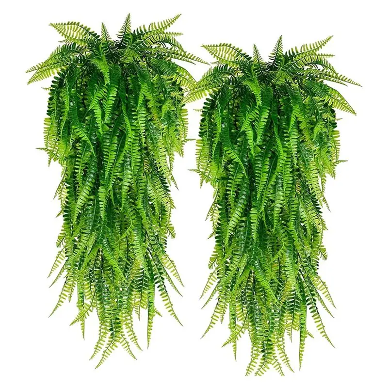 ABNQ 33Inch Persian Fern Leaves Vines Room Decoration Hanging Artificial Plant Leaf Grass Wedding Party Balcony Decoration