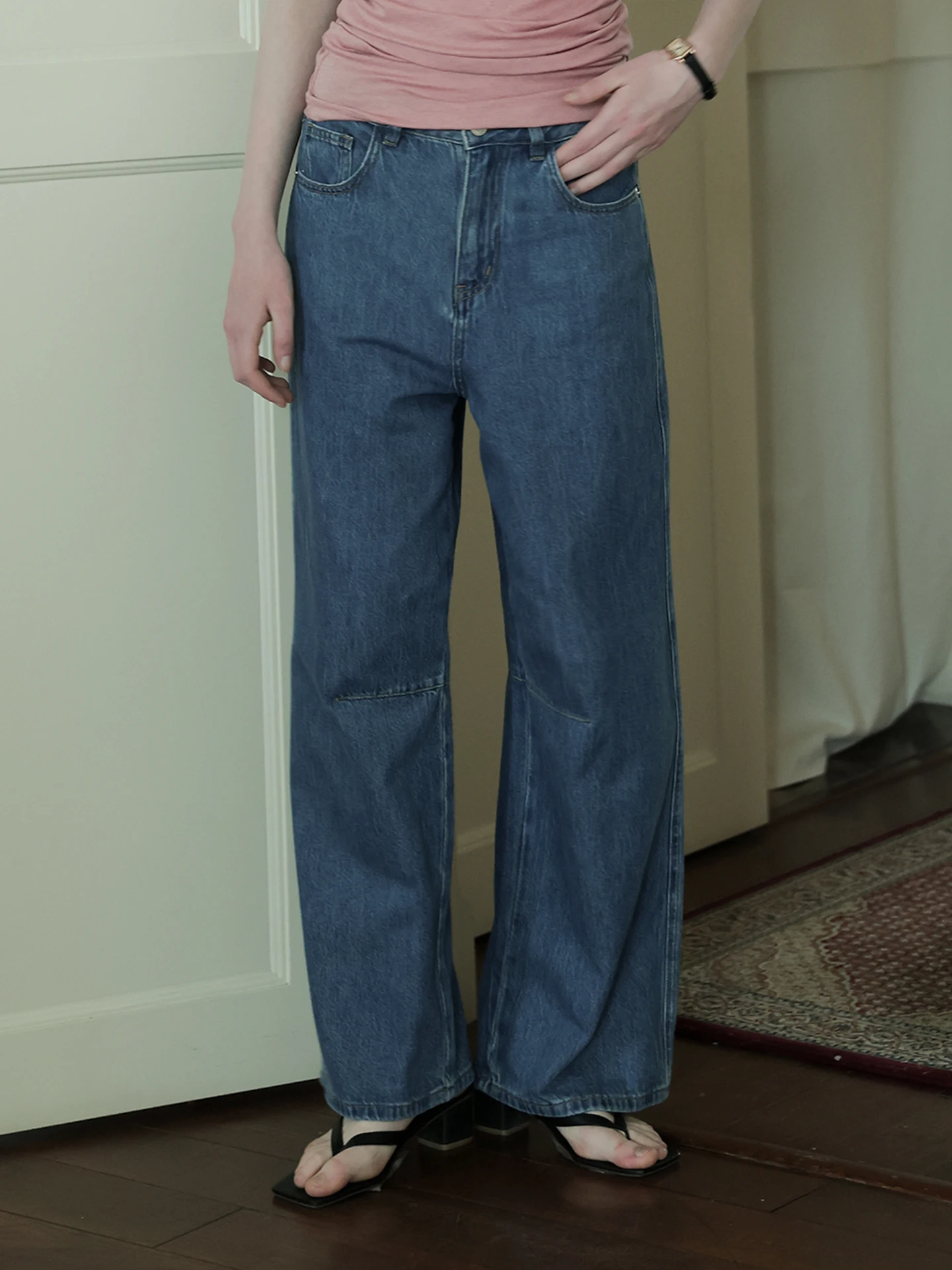 

Spring White High Waist Loose Straight Leg Denim Jeans Women's Summer New Style Slimming Wide Leg Long Trousers