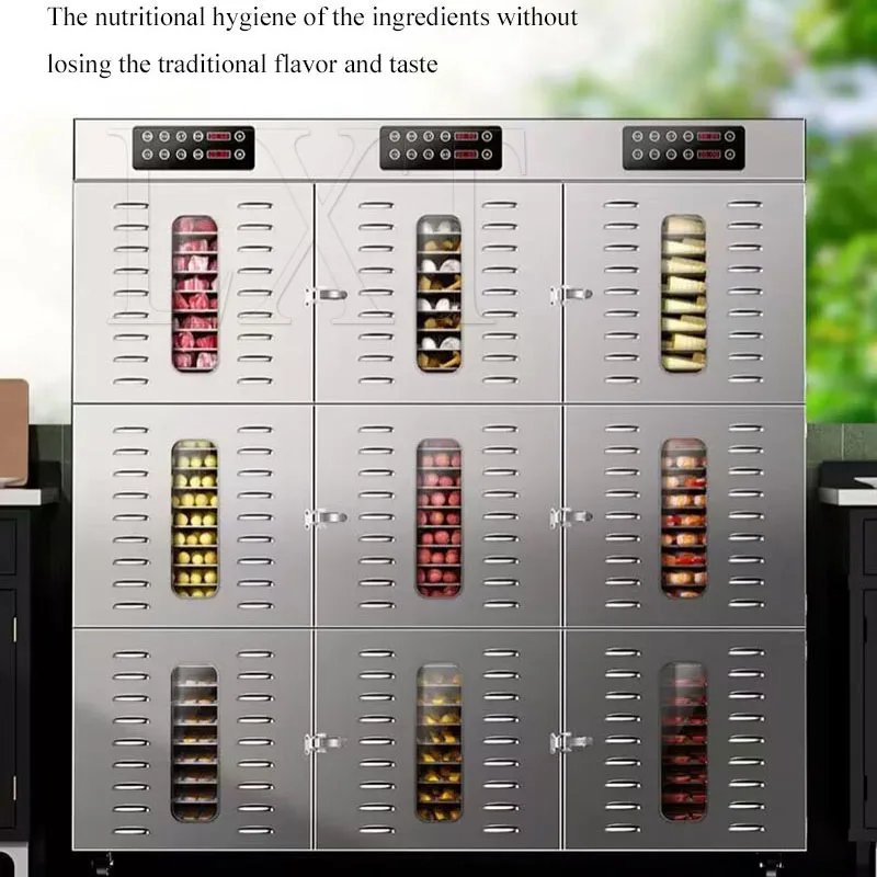 Food Dehydrator Dry Fruit Dryer Machine 90 Trays Dried Fruit Cabinet Food Dryer Celery Tomato Potato Dehydrator