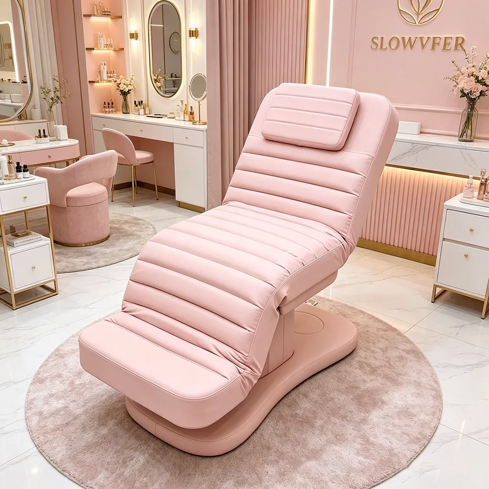 Pink Electric Lifting Facial Beauty Care Bed, Beauty Salon Chair, Physical Examination Diagnosis Bed, Shipt from United States