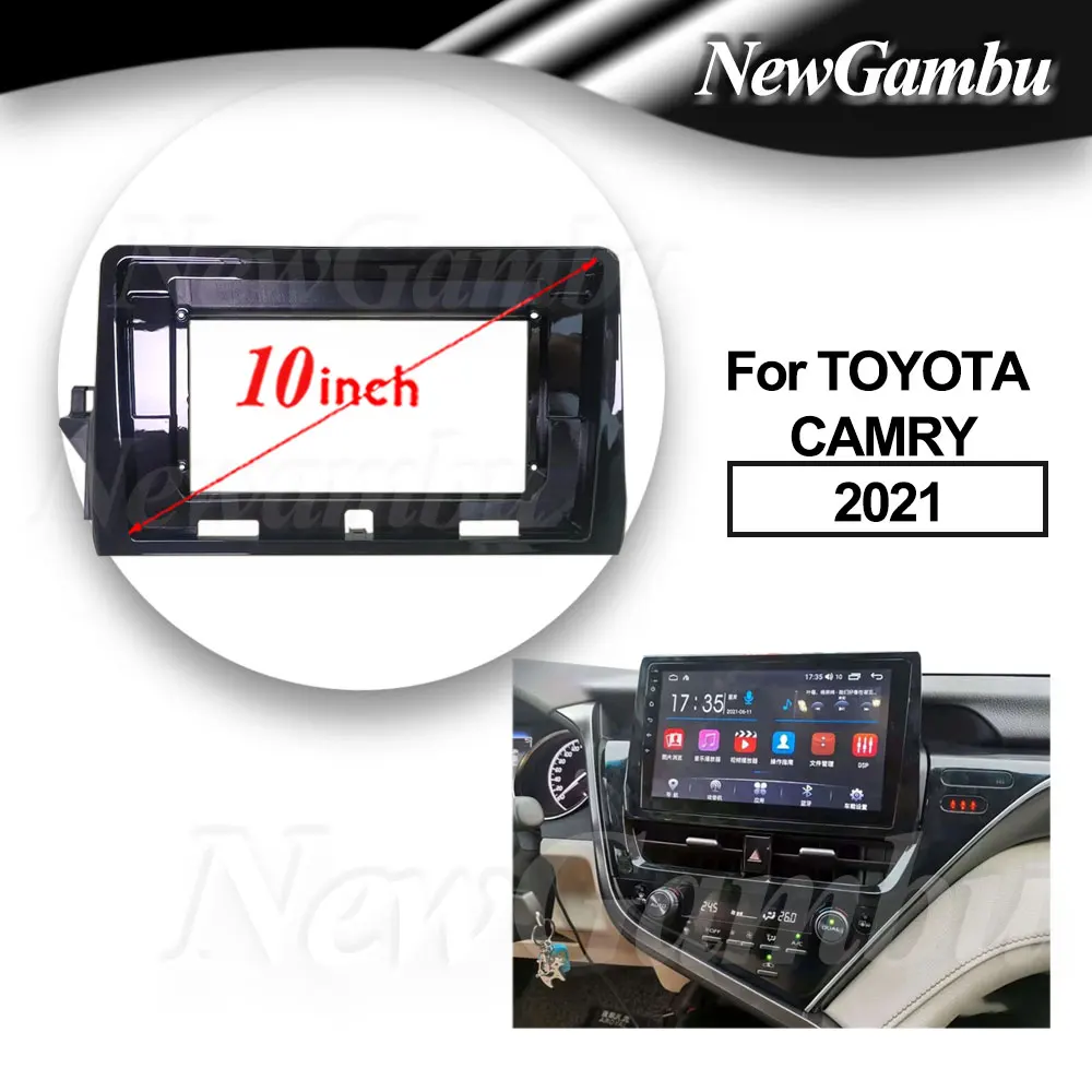 10 inch For TOYOTA CAMRY 2021 MID-EAST VERSIO LHD left-hand drive Frame No Cable Audio Adaptor Dash Trim Kits Facia Panel