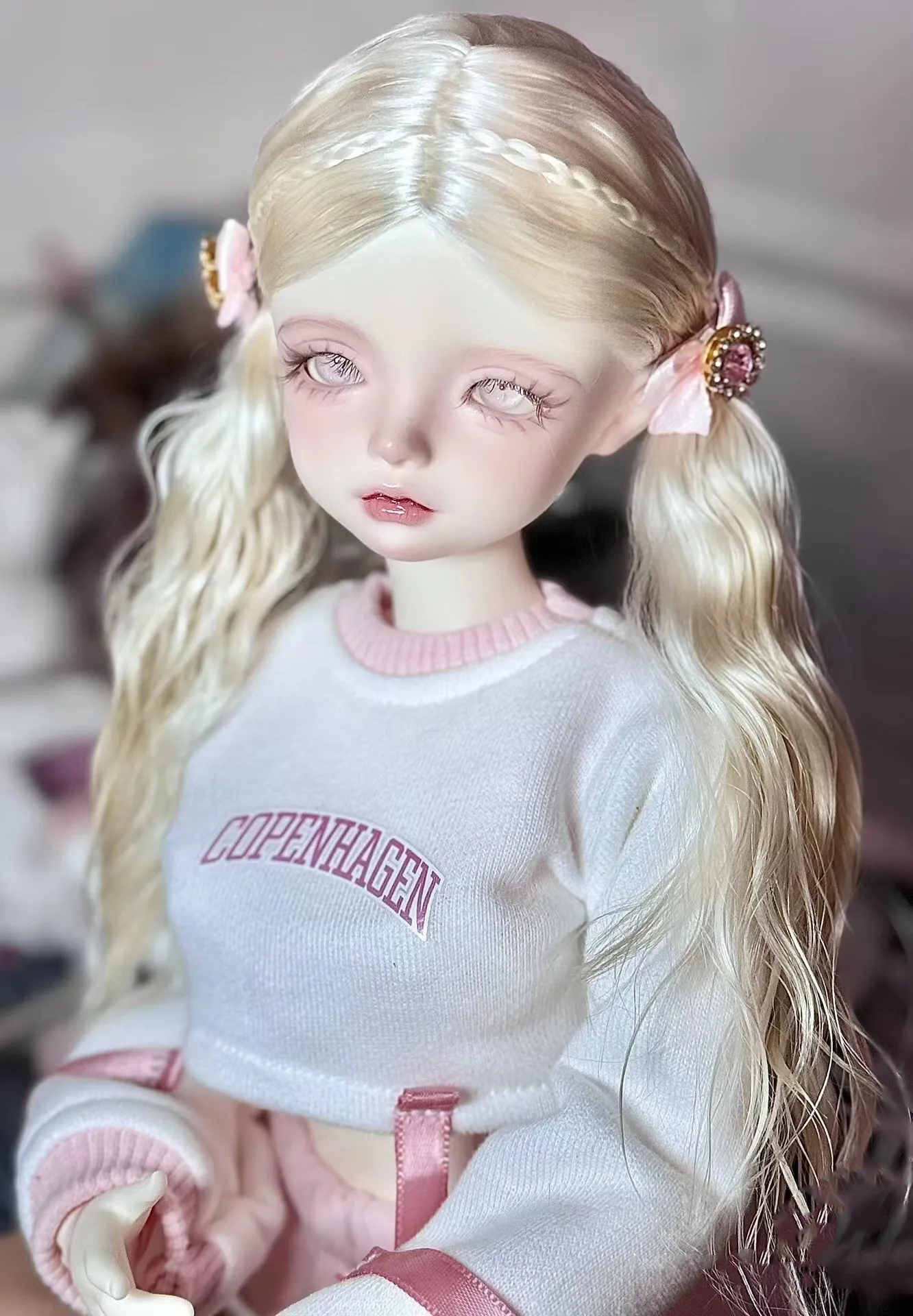 Curly MSD MDD Doll Hair， 1/3 BJD SD Mohair Wig Free Shipping