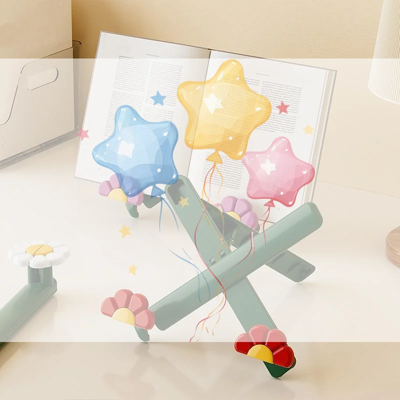 New Cute Flower Learning Reading Bookshelf Portable Folding Cookbook Holder Tablet Holder For Book Music Score Tablet