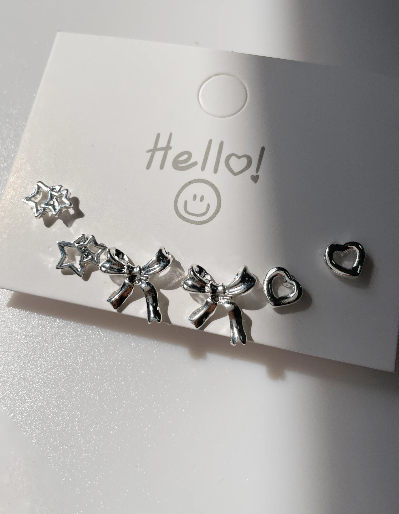 6 Pcs Fashion Star Heart Bow Knot Y2K Simple Personality Silver Color Earrings Set Women Casual Party Daily Gifts Jewelry